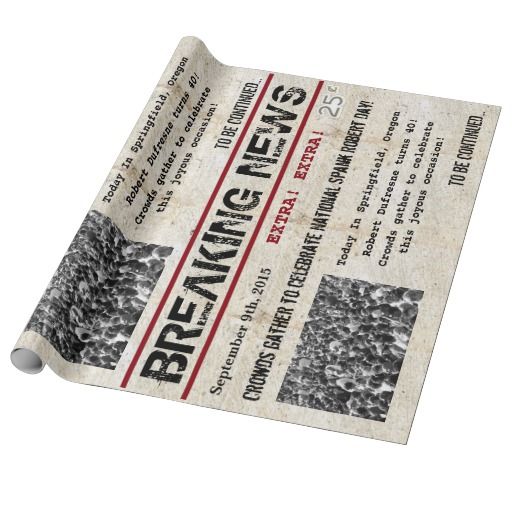 Personalized Birthday Headline News Wrapping Paper