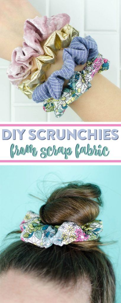 DIY Scrunchies - a great DIY hair accessory from scrap fabric