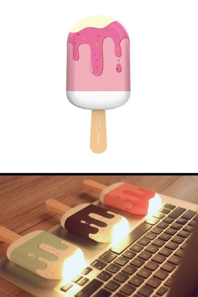 Ice cream Backup Battery Charger. Cute tech gifts for teens. #food #dessert #cut...