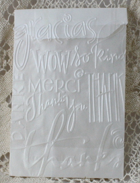 25 Glassine Bags Embossed Thank You Favor Bags - 6 1/4