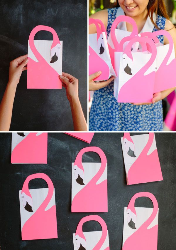 Flamingo Favor Bags DIY | Oh Happy Day!