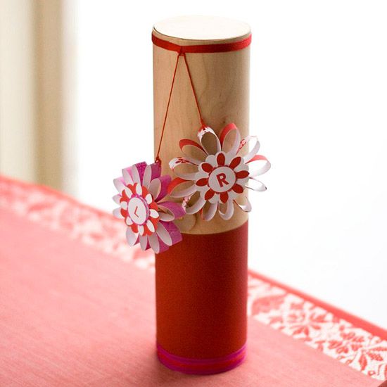 Gift Container with Hanging Paper Flowers. tutorial by BHG.