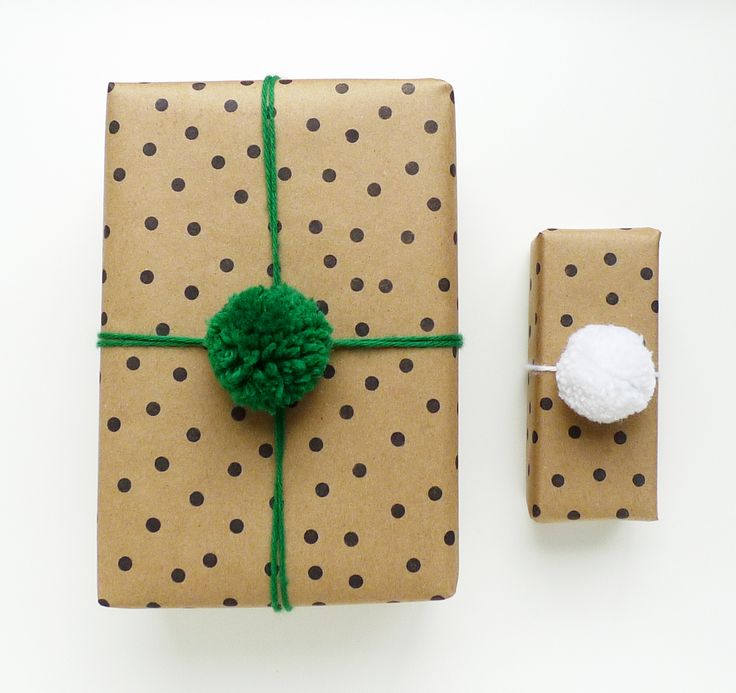 Pom Pom gift wrap DIY from Cotton & Flax