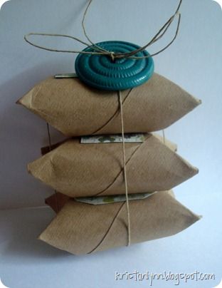 cute gift box idea made from toilet paper rolls
