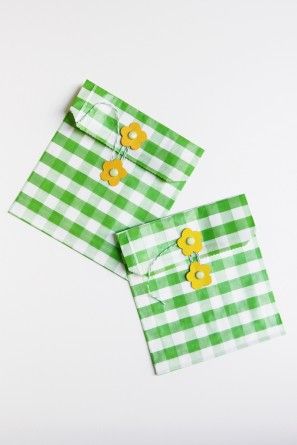 gingham treat bags with a floral twist
