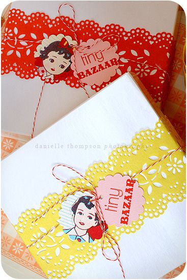 love the paper ribbon and tags ❥