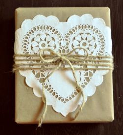 paper heart .... brown paper..... string