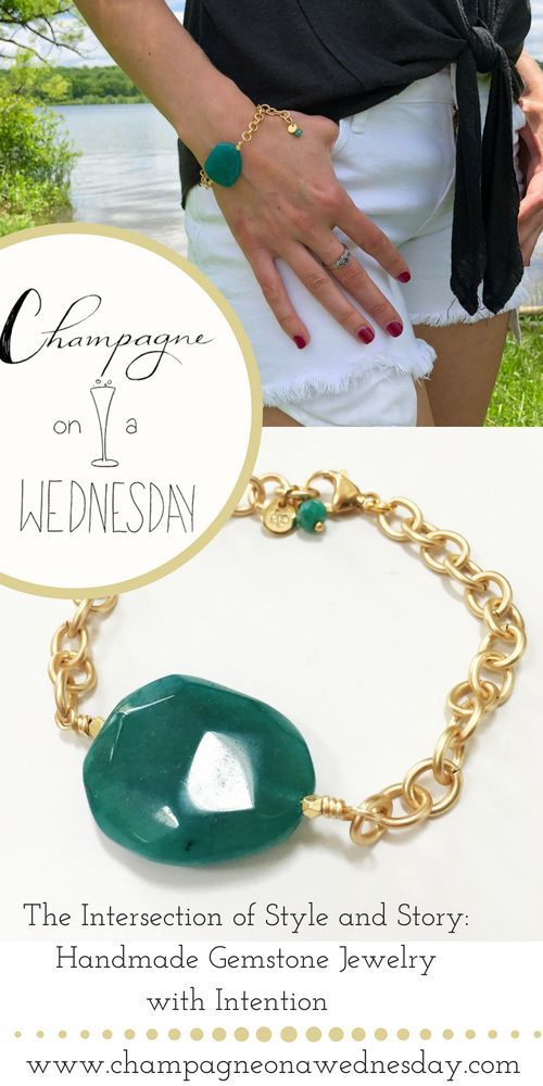 This chunky jade colored bracelet is eye catching and easy to wear. Add a pop of...