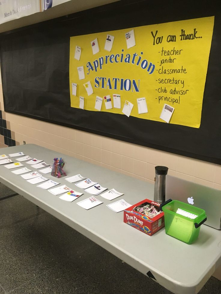 Blog post on how to create an appreciation station at your school. Students and ...