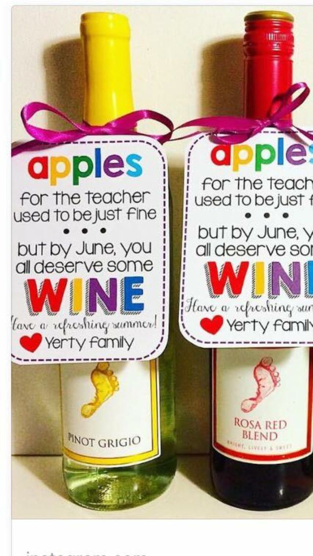 Teacher wine labels, free printable - Teacher Gift Idea - teacher appreciation g...