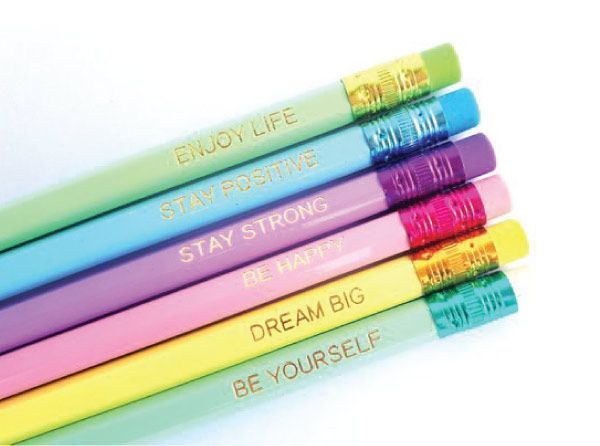 Rainbow Pencils with Inspirational Quotes #schoolsupplies