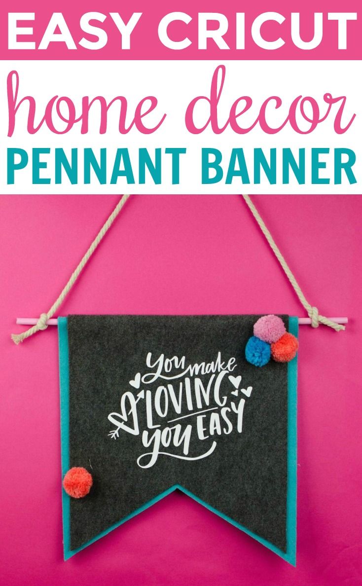 We made this Easy Cricut Home Decor – Pennant Banner project in under an hour ...