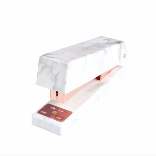 White marble and rose gold stapler. (Stylish school supplies for girls)