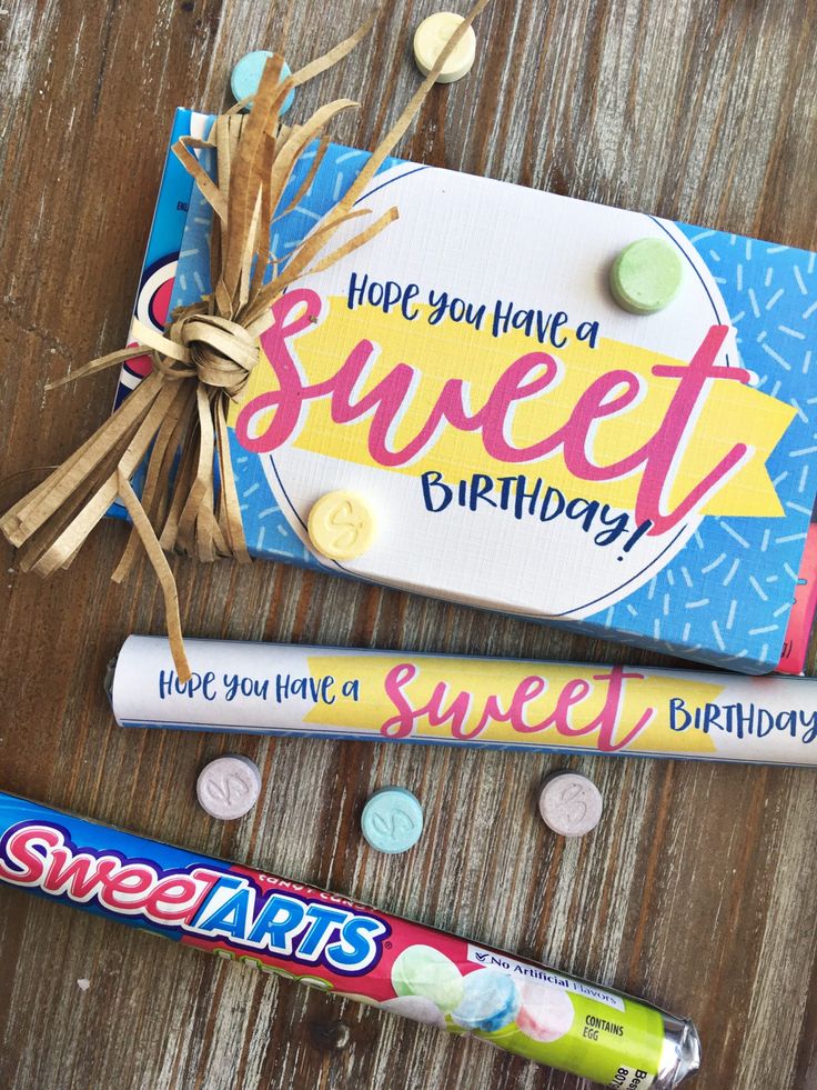 Birthday Gift Tag Free Printable - Hope you have a SWEET Birthday with SweeTarts...