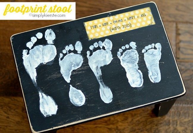 Footprint Stool | simplykierste.com | A great Mother's Day gift idea. | #mothers...