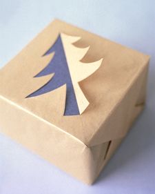 Creative gift wrap idea: Christmas Tree Silhouette
