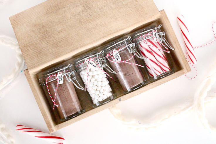DIY coffee stained gift box set with hot chocolate for two inside!