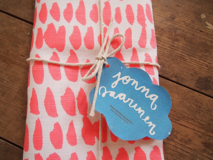 Hand printed 'Hundreds & Thousands' tea towel in by jonnasaarinen
