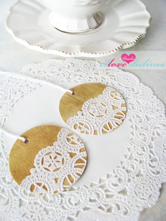doily gift tags:: love this idea. Can buy packs of doilies at dollar store. Swee...