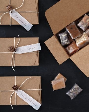 holiday packaging + pretty caramels