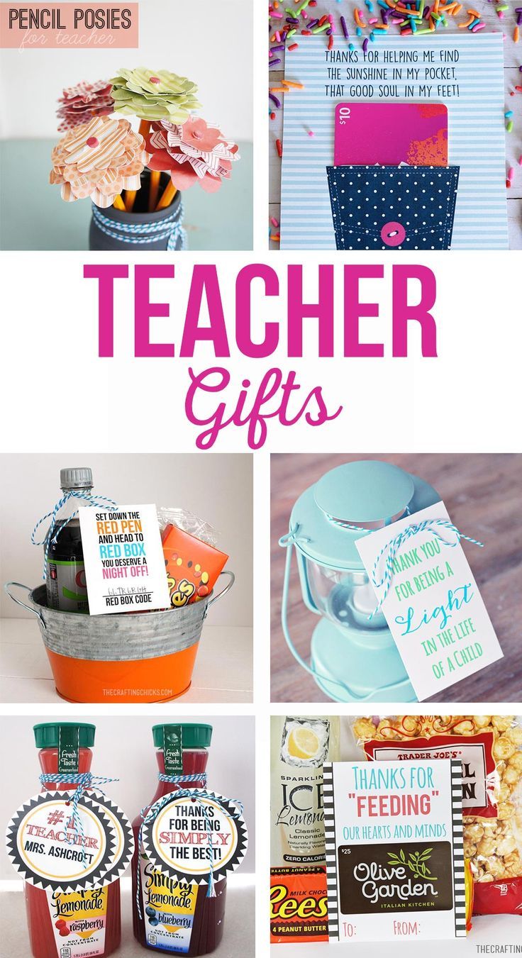 Fun and simple teacher gift ideas that won't break the bank.  Free printable tea...
