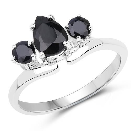 Australian Black Sapphire Journey ring Size 6