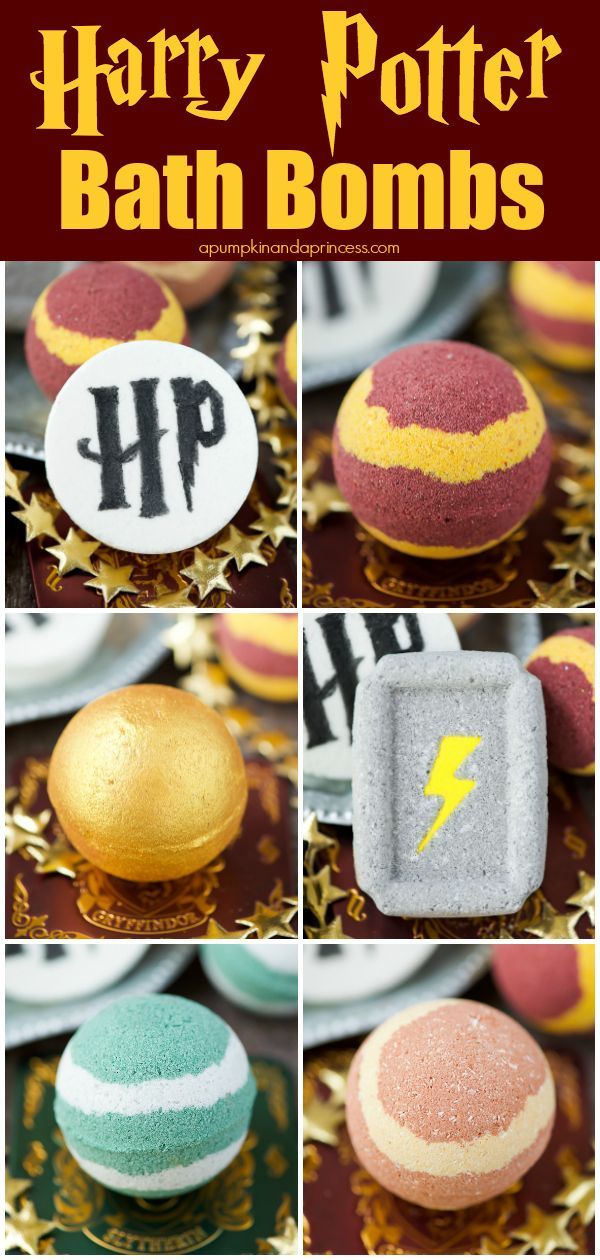 6 DIY Harry Potter bath bomb ideas you can easily make at home! #HarryPotter #ba...