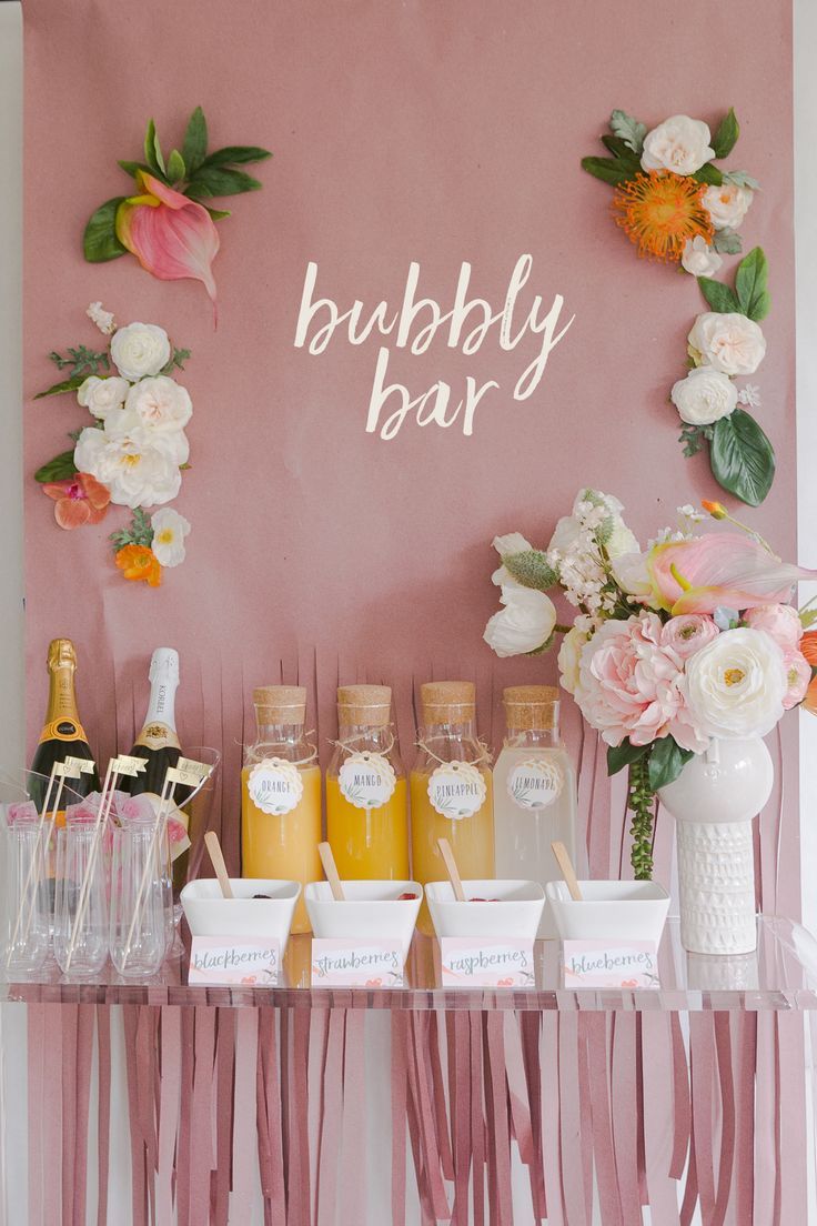 Mimosa Bar Bridal Shower Brunch with Free Printables!