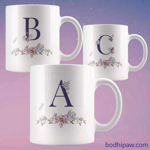 Give your mom a special gift this Mother's Day. BodhiPaw Floral Monogram Mug. #p...