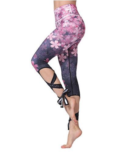 MTSCE Sakura String Ends Yoga Pants. For mom who loves to workout. Gifts for yog...
