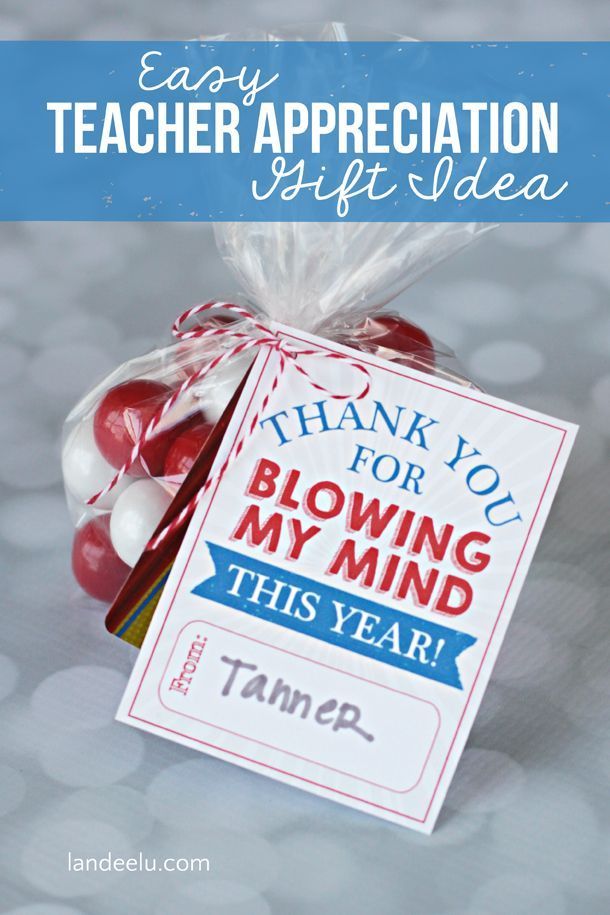 Teacher Appreciation Idea: Blow My Mind!   |  landeelu.com  Cute way to give a g...