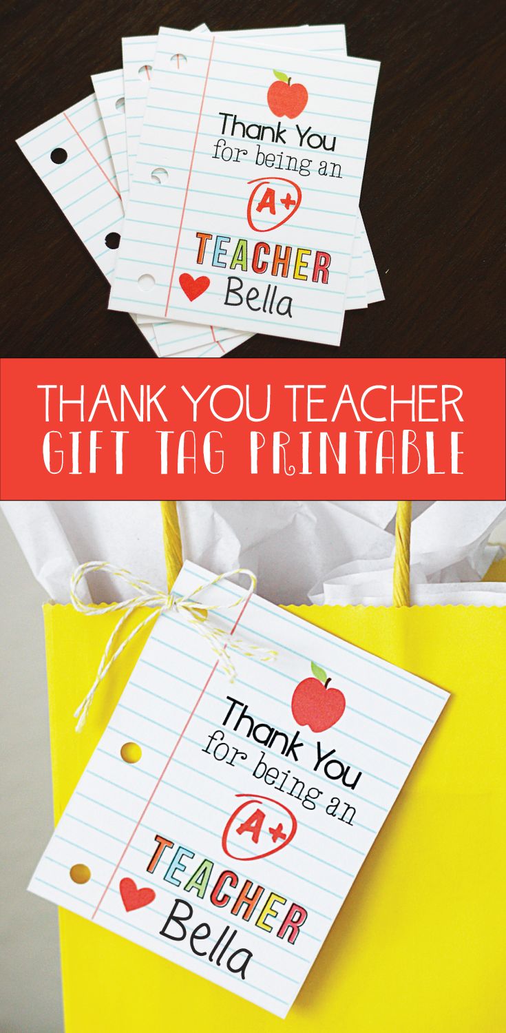 Thank You Teacher #freeprintable #teacherappreciationweek #gifts #kids #teacherg...