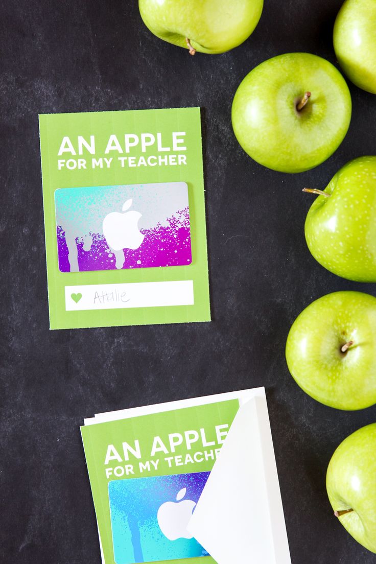 Love this card to dress up an iTunes Gift Card for Teacher Appreciation via @Pag...