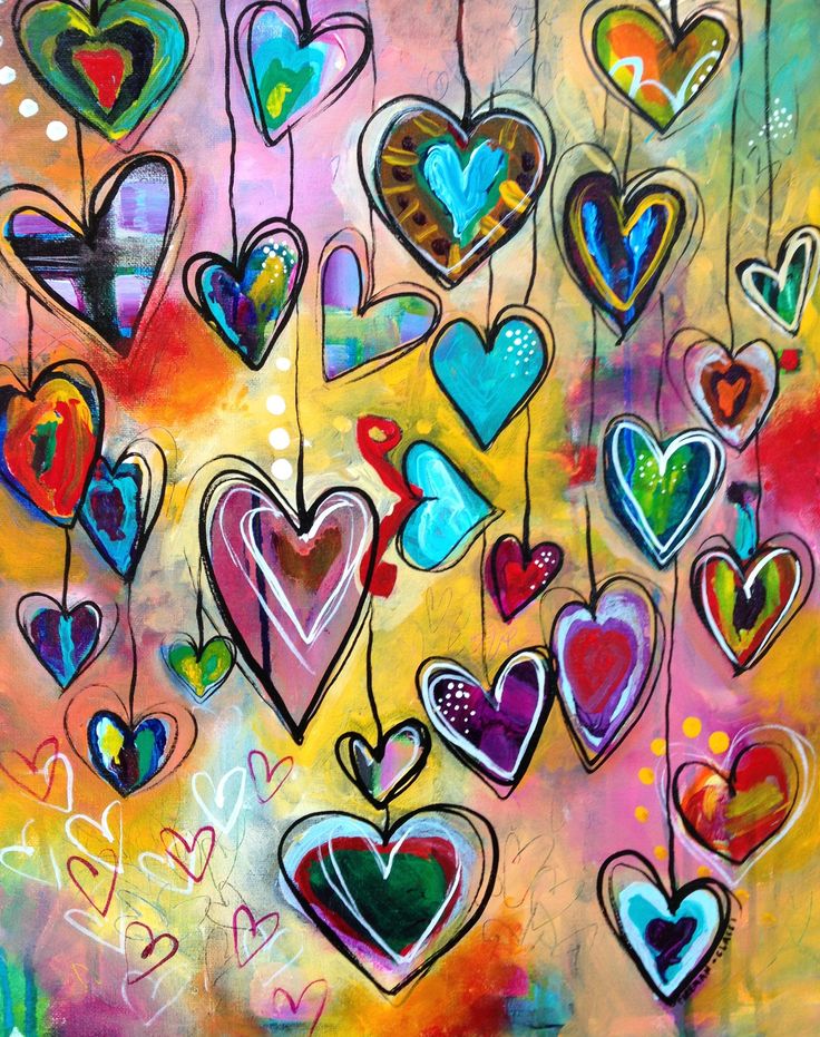 Classroom teacher appreciation gift idea- each student paints a heart.