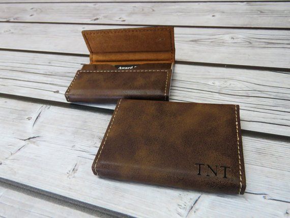 Custom Engraved Leather Business Card Holder, Personalized Card Case, Corporate ...