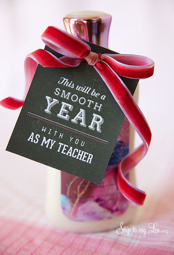 Back to school teacher gift idea: free printable tag to pair with lotion #print ...