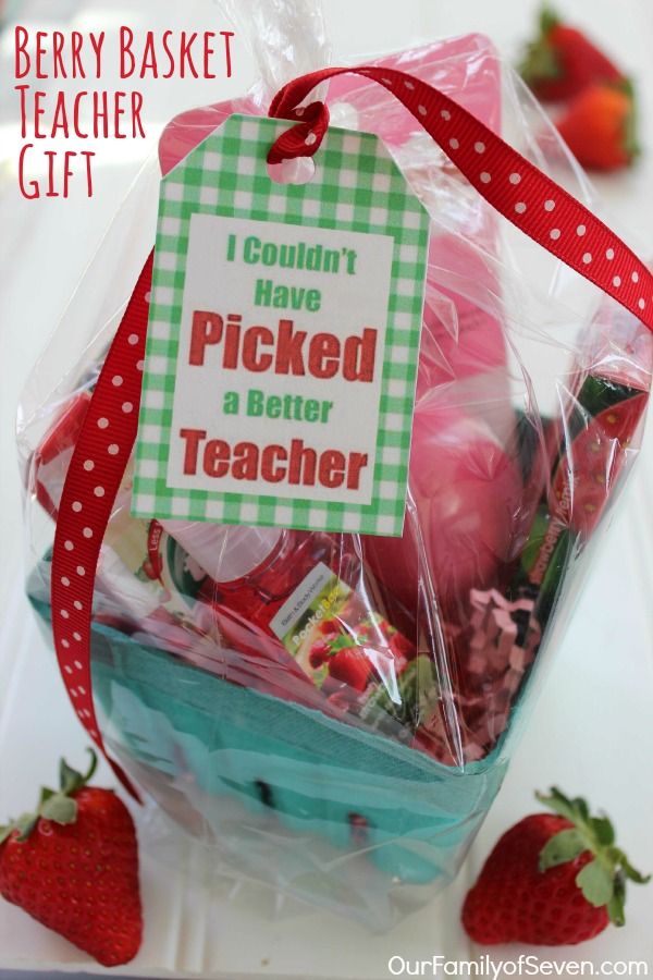 Berry Basket Teacher Gift  with FREE Printable Tag- an easy and personal Teacher...