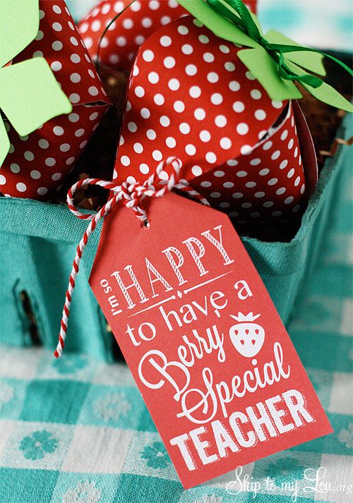 Berry Special Teacher Gift Idea with free printable gift tag