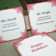 Bookplates for a free printable teacher gift idea