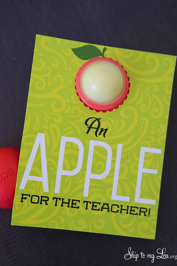 Easy and inexpensive free printable teacher gift idea: EOS lip balm holder and n...