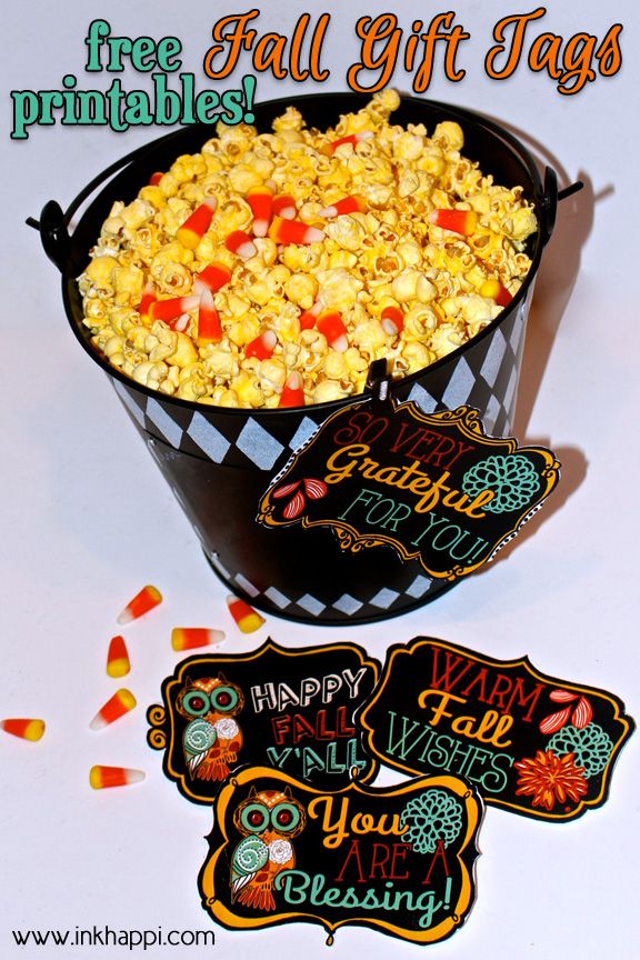 Fall printable gift tags to show your gratitude! ideas and download at inkhappi....