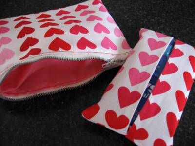 How to make a small zippered pouch and a travel tissue holder pouch. These make ...