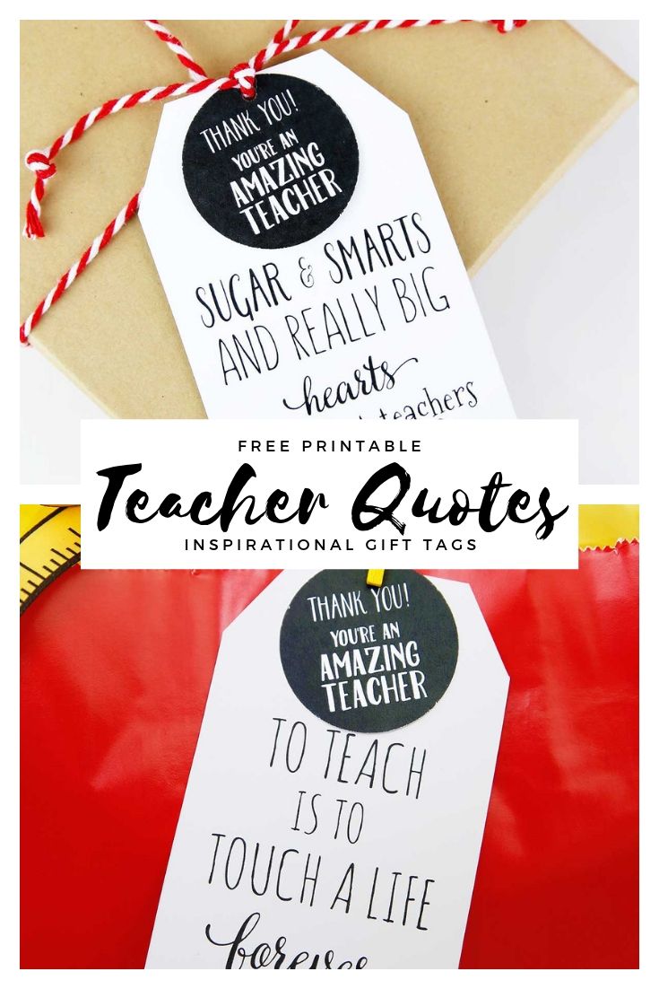 Inspirational Teacher Quotes Gift Tags