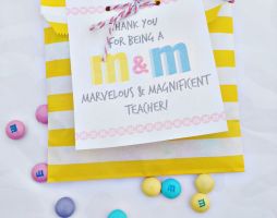 M&M Free Printable Teacher Gift Idea by U Create