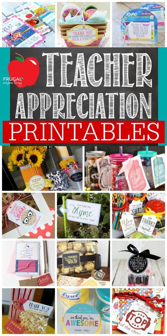 Teacher Appreciation Printables. Teacher Gift Ideas for Every Season. Teacher Gi...