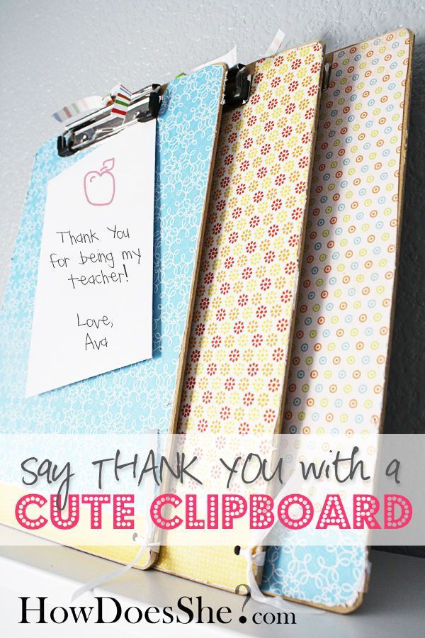 Teacher appreciation week gift idea: custom clip board DIY #teacher #appreciatio...