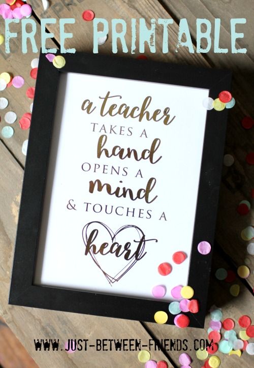 This Free Printable Teacher Appreciation Picture makes a perfect and meaningful ...