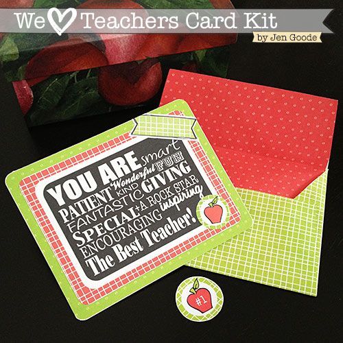 We Love Teachers Printable Card Kit by Jen Goode www.skiptomylou.org #teachergif...
