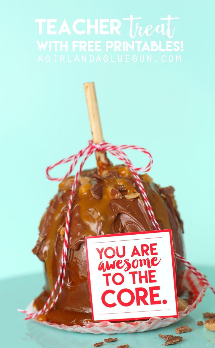 teacher appreciation apple treat with free printable gift idea
