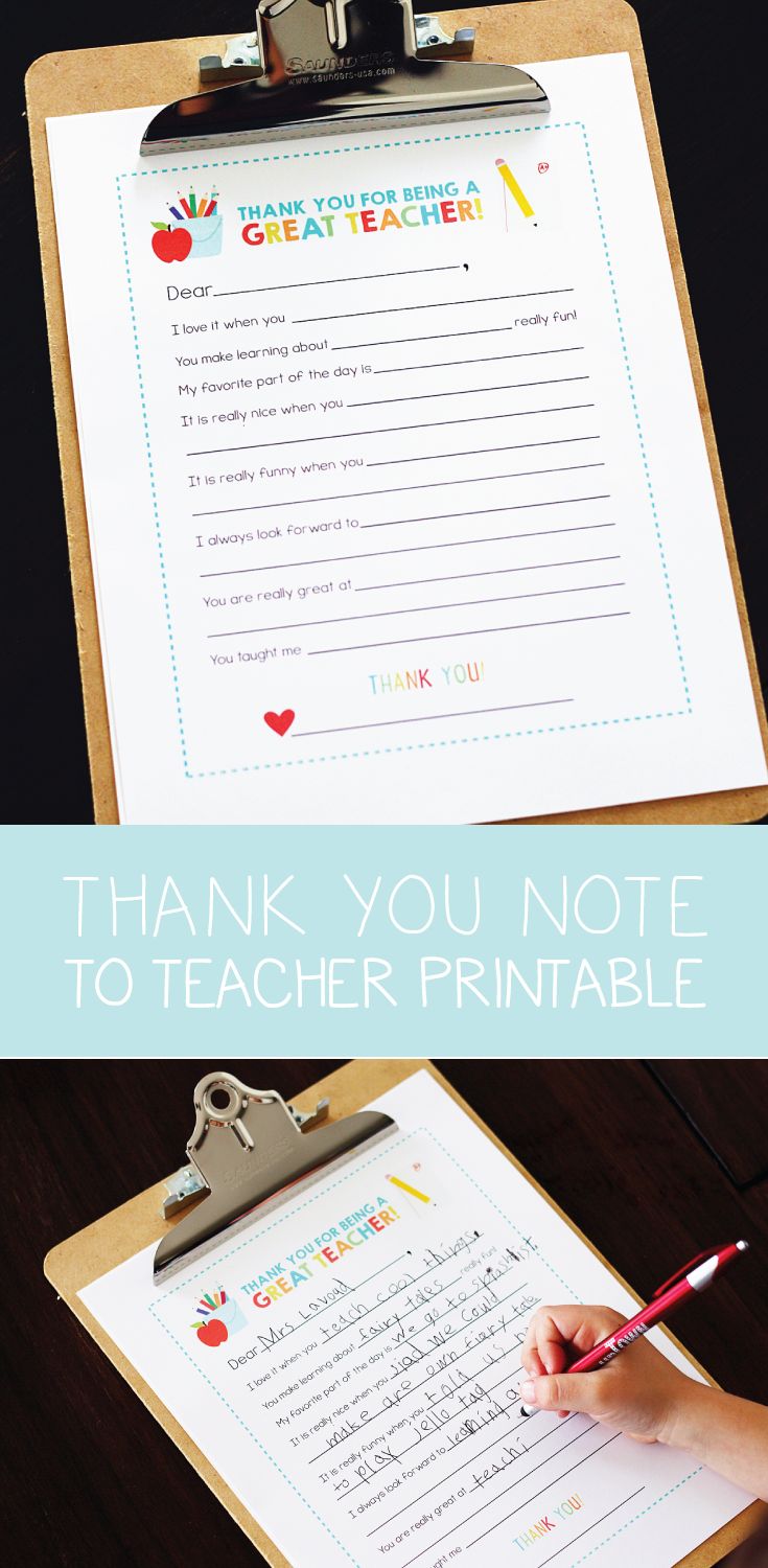 thank you teacher note #teacherappreciationweek #teachergift #freeprintable #tha...